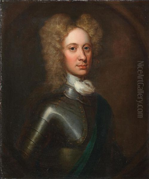 Portrait Of John, 2nd Duke Of Argyll, Half-length, In Armour Oil Painting by William Aikman