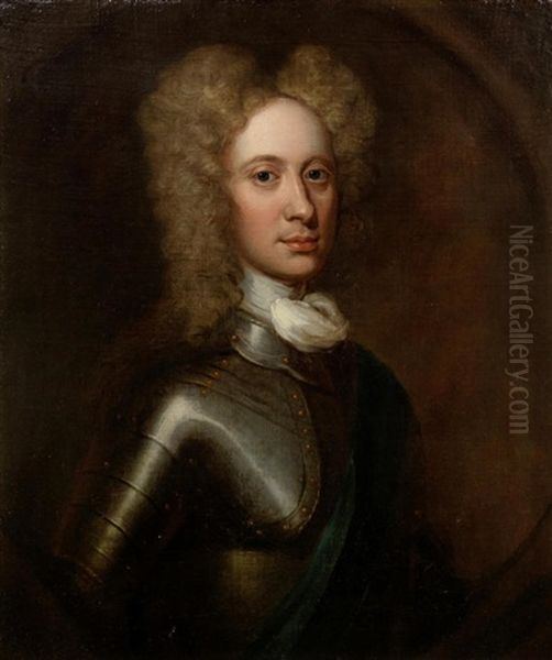 Portrait Of John, 2nd Duke Of Argyll, Half-length, In Armour Oil Painting by William Aikman