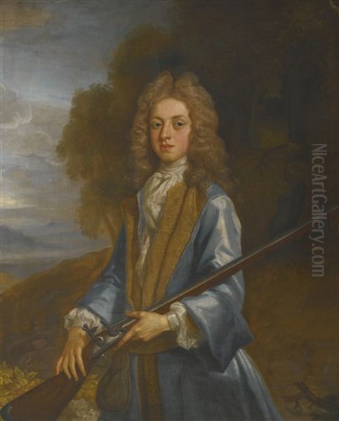 Portrait Of A Boy With A Fowling Piece Oil Painting by William Aikman