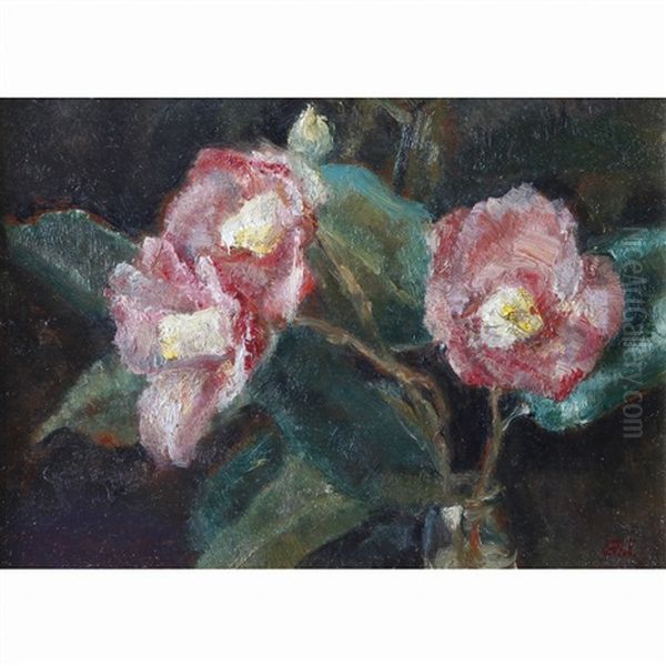 Camellia Oil Painting by  Aimitsu