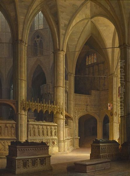 Im Inneren Von Westminster Abbey Oil Painting by Max Emanuel Ainmiller