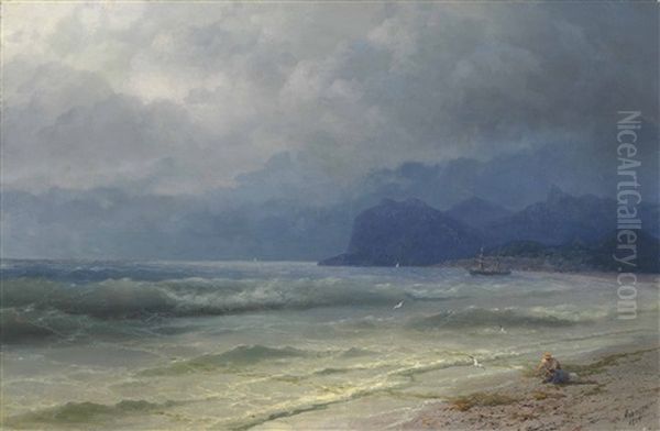 The Coast Of Koktebel, Crimea Oil Painting by Ivan Konstantinovich Aivazovsky