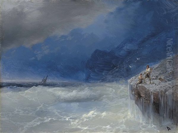 Stormy Seas Oil Painting by Ivan Konstantinovich Aivazovsky