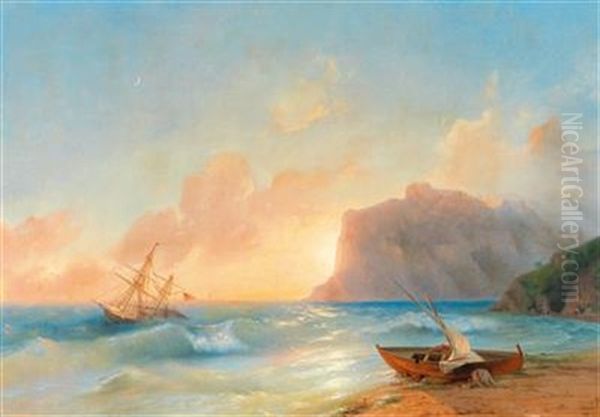 The Sea At Koktebel Oil Painting by Ivan Konstantinovich Aivazovsky