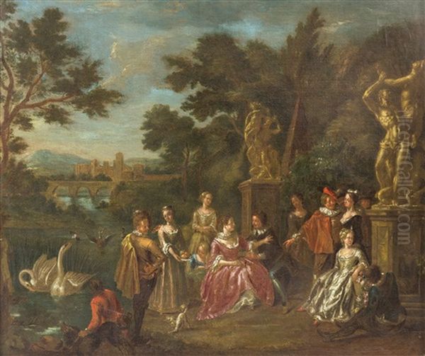 Fete Champetre Oil Painting by Josef van Aken