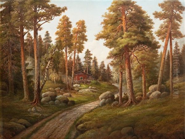 Midsummer At Uusimaa Oil Painting by Rudolph Akerblom