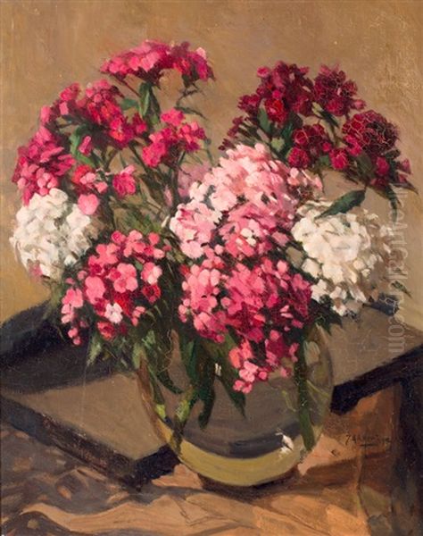 Bloemen In Vaas Oil Painting by Johannes Evert Hendrik Akkeringa