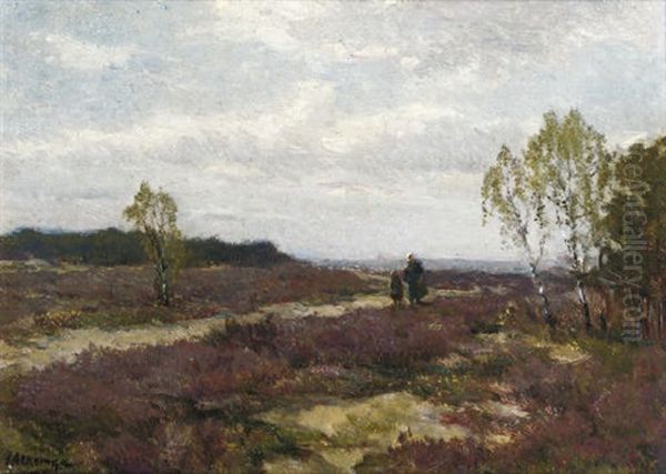 On The Heath Near Oosterbeek Oil Painting by Johannes Evert Hendrik Akkeringa