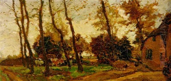 Herbstlandschaft Oil Painting by Johannes Evert Hendrik Akkeringa