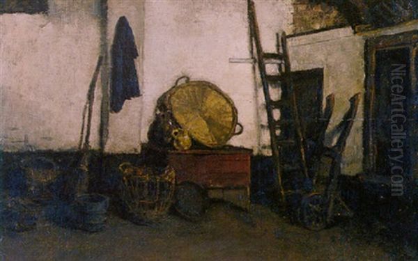 Stalinterieur Oil Painting by Johannes Evert Hendrik Akkeringa