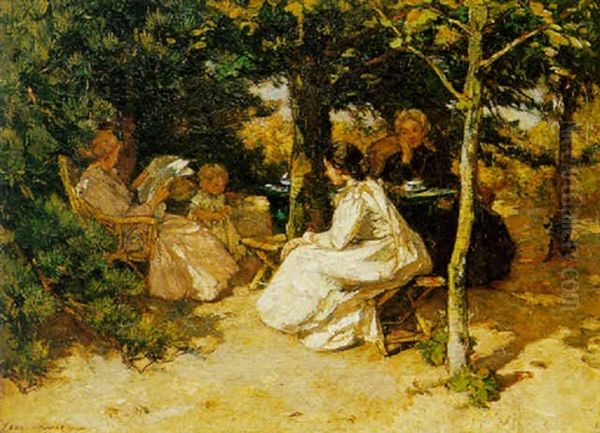 The Picknick Oil Painting by Johannes Evert Hendrik Akkeringa