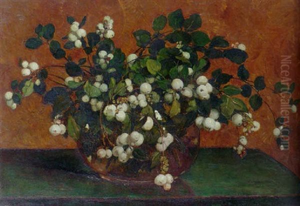 Snowberries Oil Painting by Johannes Evert Hendrik Akkeringa