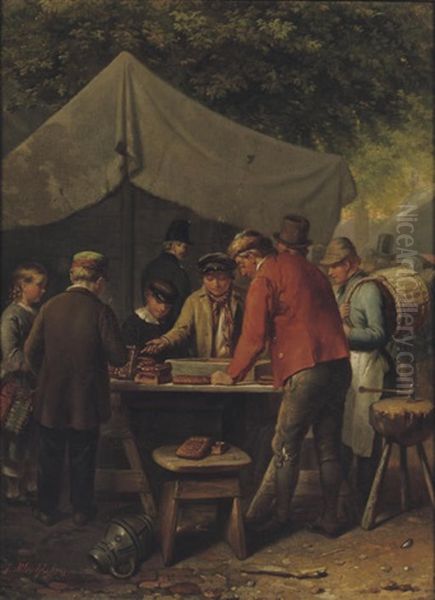 The Gamblers Oil Painting by Jacob Akkersdijk