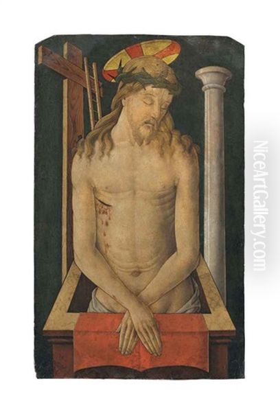 Christ As The Man Of Sorrows Oil Painting by Pietro Alamanno