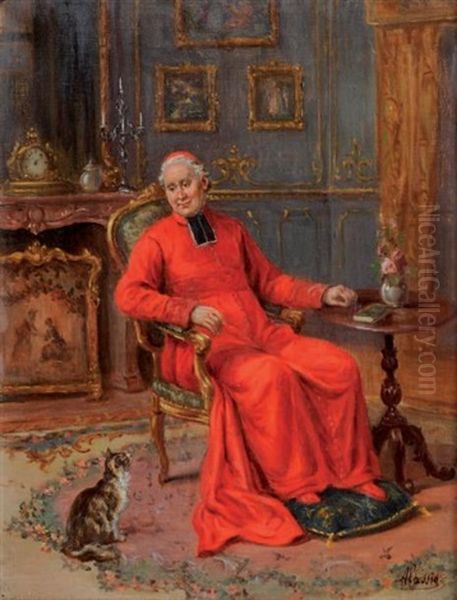 Le Prelat Et Le Chat Oil Painting by Cristofor Alandi