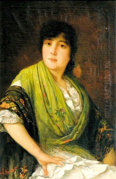 Spanish Beauty Oil Painting by Jose Maria Alarcon