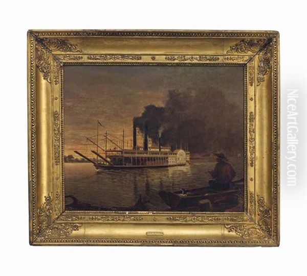 City Of East St. Louis (riverboat) Oil Painting by Alexandre Alaux