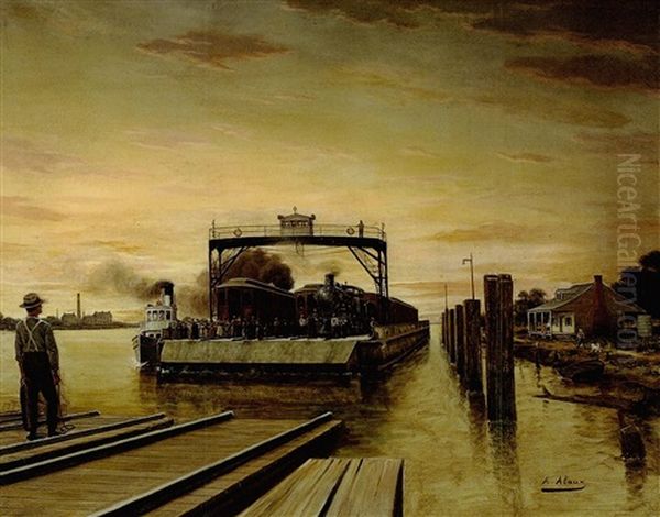 The Avondale Ferry Oil Painting by Alexandre Alaux