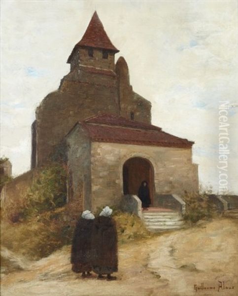 Bretonnes Allant A Leglise Oil Painting by Guillaume Alaux