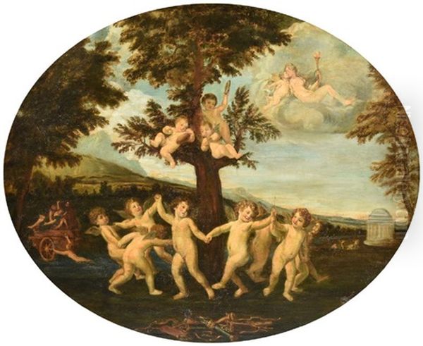 Landscape With Angels Oil Painting by Francesco Albani