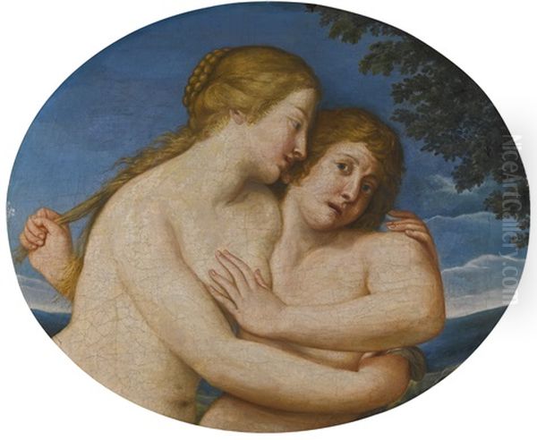 Salmacis Embracing Hermaphroditus Oil Painting by Francesco Albani