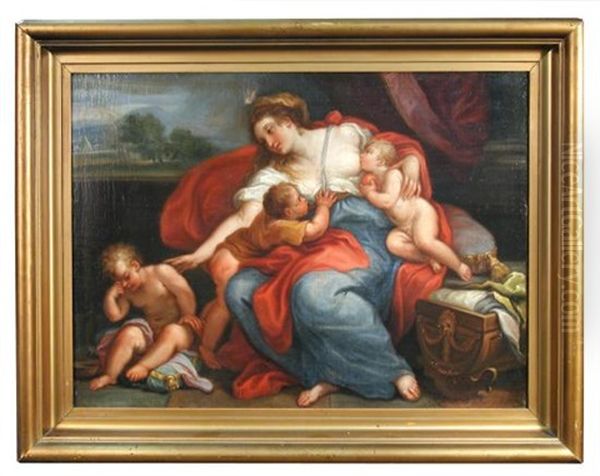 Charity Oil Painting by Francesco Albani