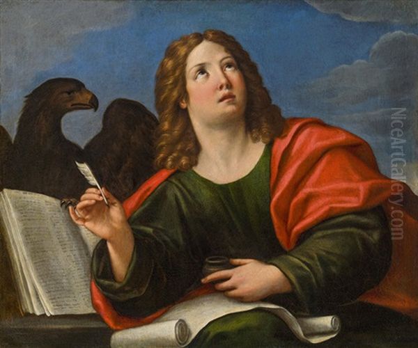 Der Evangelist Johannes Mit Adler Oil Painting by Francesco Albani