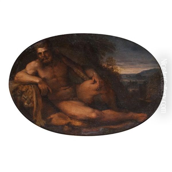 Hercules Reclining Oil Painting by Francesco Albani