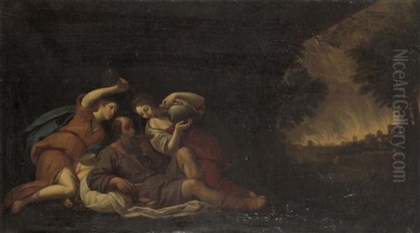 Loth Et Ses Filles Oil Painting by Francesco Albani