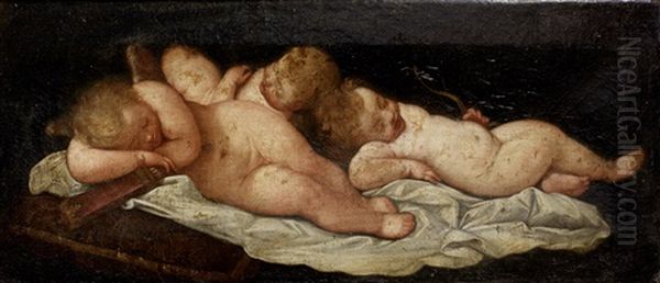 Sleeping Putti Oil Painting by Francesco Albani