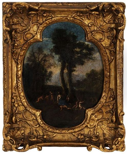 Venus Et Cupidon Dans Un Paysage Oil Painting by Francesco Albani