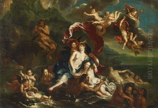 The Triumph Of Galathea Oil Painting by Francesco Albani