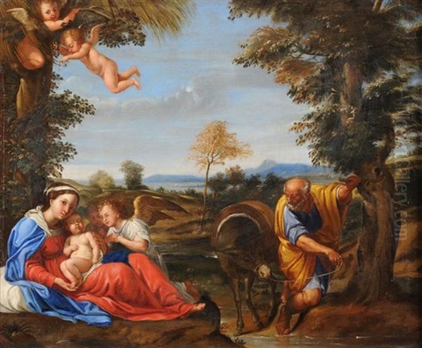 Ruhe Auf Der Flucht Nach Agypten Oil Painting by Francesco Albani