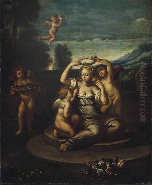 Flora Oil Painting by Francesco Albani