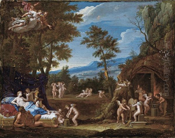 Venus In Der Schmiede Des Vulkan Oil Painting by Francesco Albani