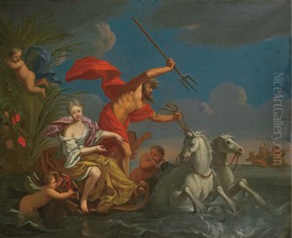 Neptun Med Folje Oil Painting by Francesco Albani