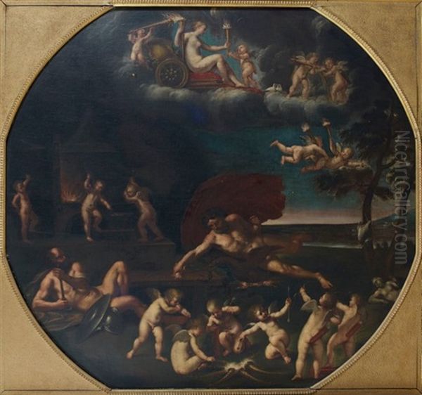 Allegorie Du Feu Oil Painting by Francesco Albani