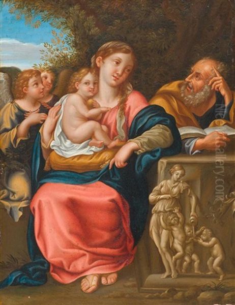 Heilige Familie Bei Der Rast Auf Der Flucht Nach Agypten Oil Painting by Francesco Albani