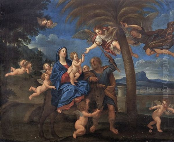 Hl. Familie Auf Der Flucht Nach Agypten Oil Painting by Francesco Albani