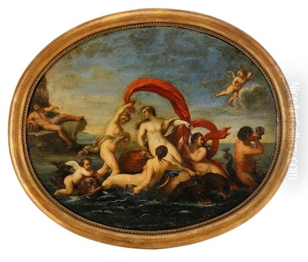 Polypheme Och Amphitrite Oil Painting by Francesco Albani