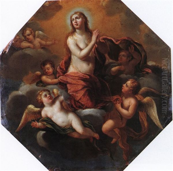 Himmelfahrt Der Magdalena Oil Painting by Francesco Albani