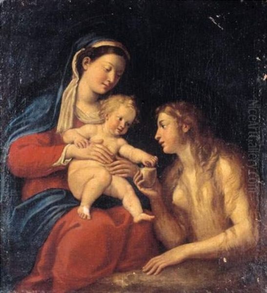 Vierge A L'enfant Et Marie Madeleine Oil Painting by Francesco Albani