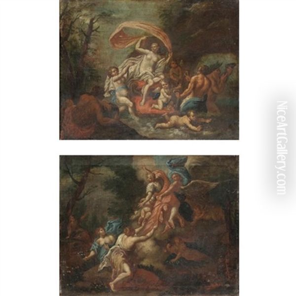 Ratto Di Proserpina (+ Trionfo Di Galatea; Pair) Oil Painting by Francesco Albani