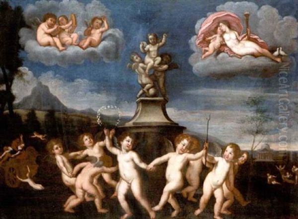 The Dance Of Cupids Oil Painting by Francesco Albani