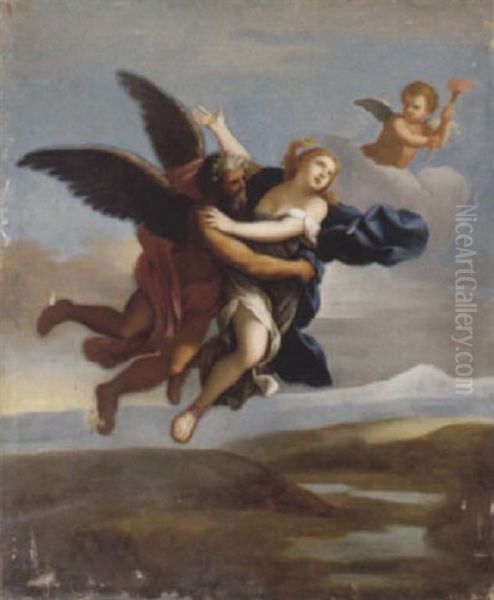 Boreas, Der Gott Des Nordwinds Entfuhrt Oreithya Oil Painting by Francesco Albani