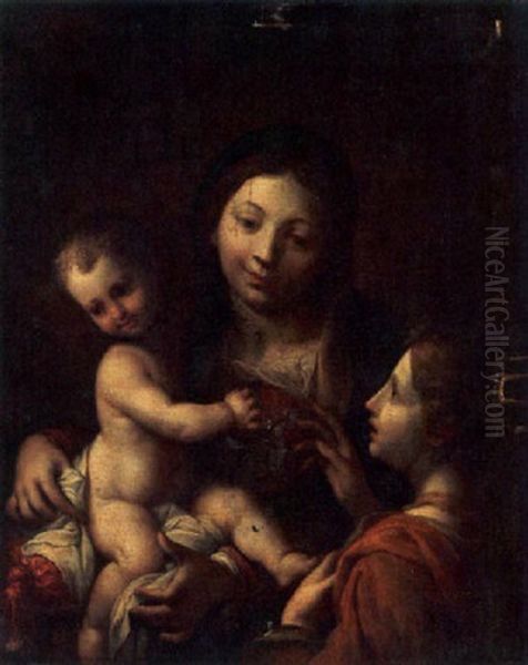 The Madonna And Child With St. Catherine Oil Painting by Francesco Albani