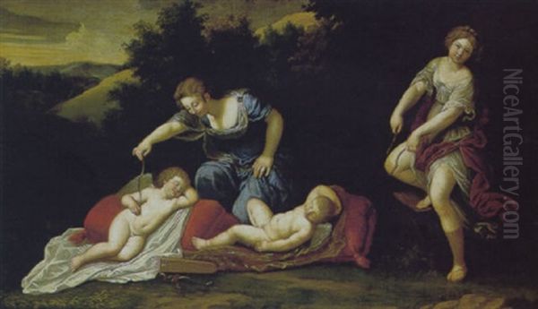 La Punizione Di Cupido Oil Painting by Francesco Albani