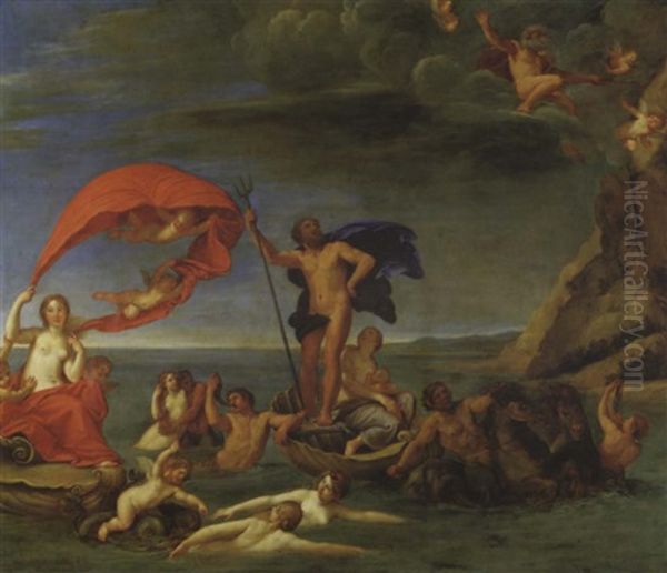 The Maritime Realm: Neptune And Amphitrite Oil Painting by Francesco Albani