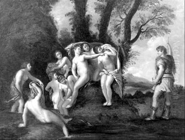 Diane Ordonnant Qu'acteon Soit Metamorphose En Cerf Oil Painting by Francesco Albani