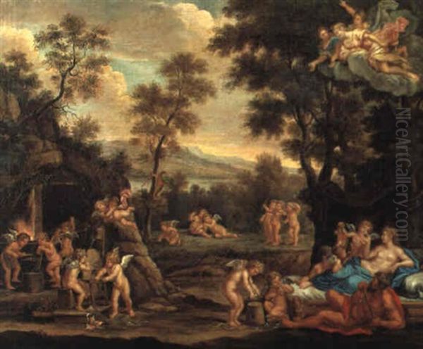 Venus In Der Schmiede Des Vulkan Oil Painting by Francesco Albani